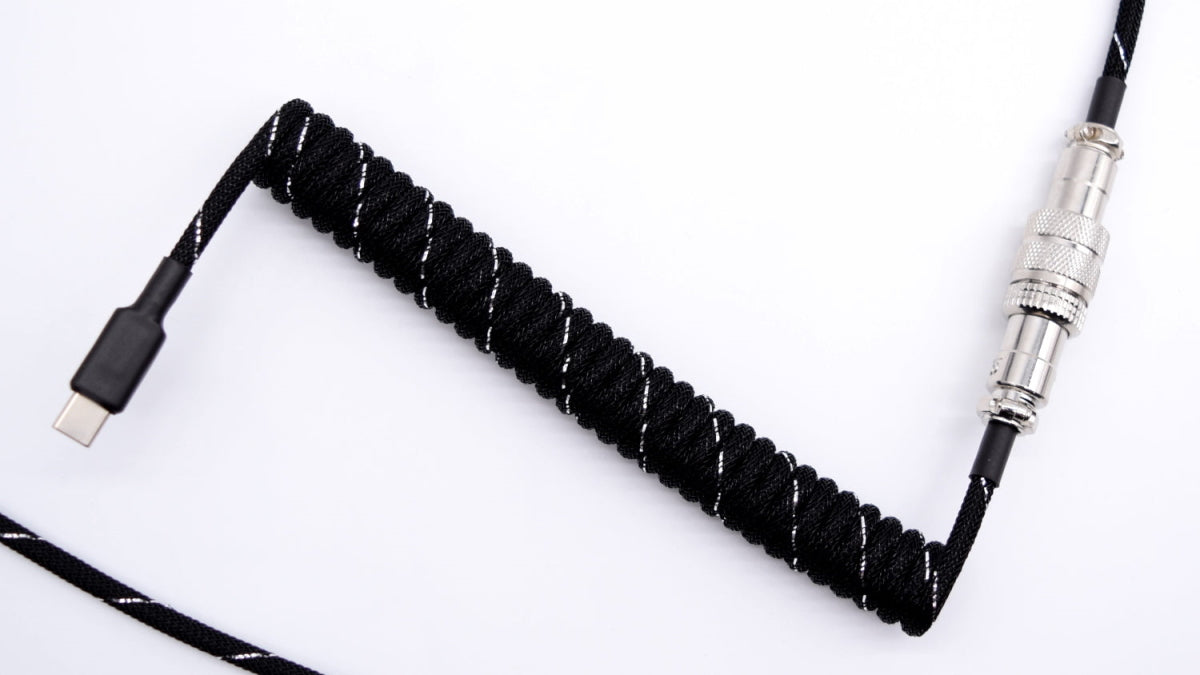 Black Coiled Cable - Happy Keyboards