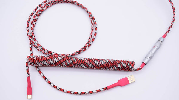 Red and white custom keyboard cable