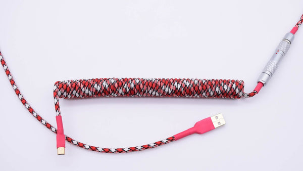 Red and white custom keyboard cable