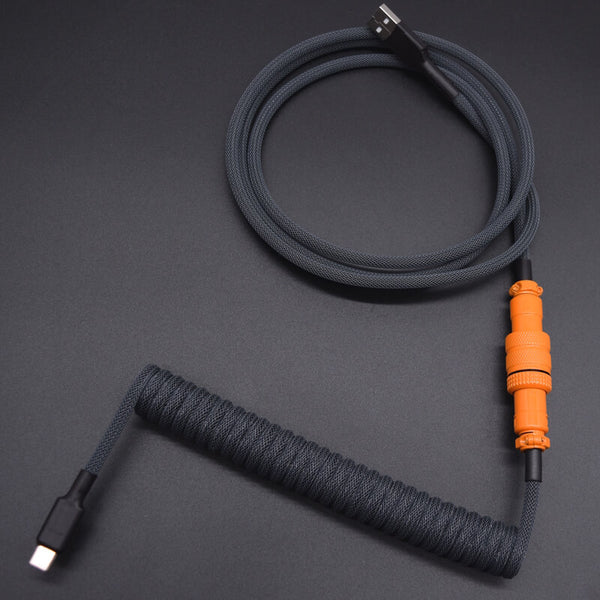 Custom mechanical keyboard USB C cable Skiidata orange