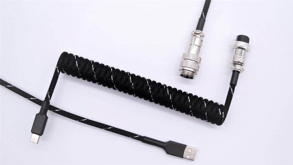 Black and silver custom keyboard cable