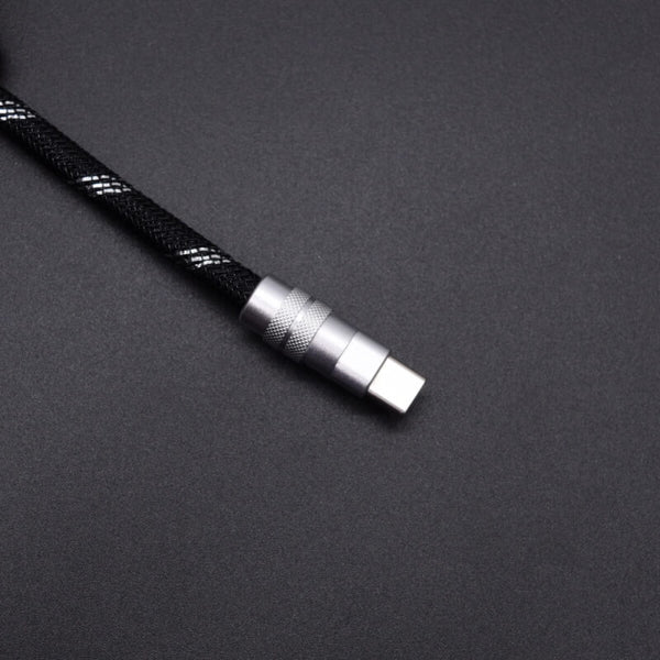 Custom black and silver keyboard cable USB C
