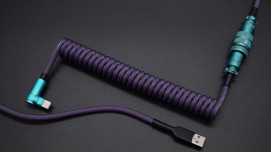 Lilac & Carbon Coiled Aviator Cable – Mechcables