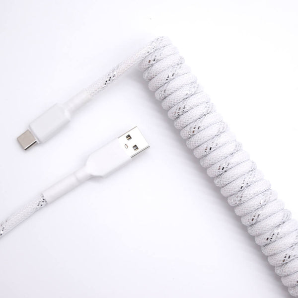 white and silver USB C keyboard cable coiled reddit