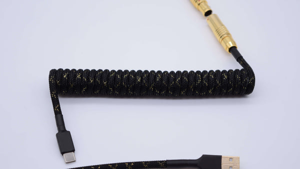 Custom black and gold mechanical keyboard cable