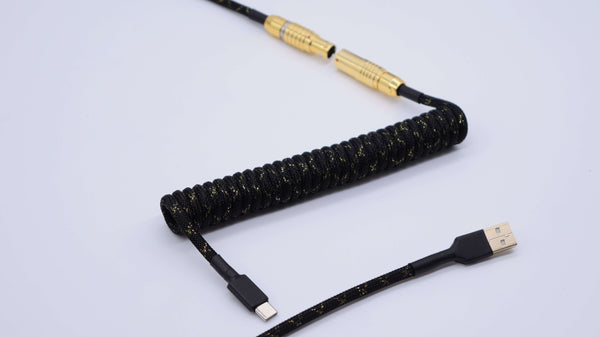 Custom black and gold mechanical keyboard cable