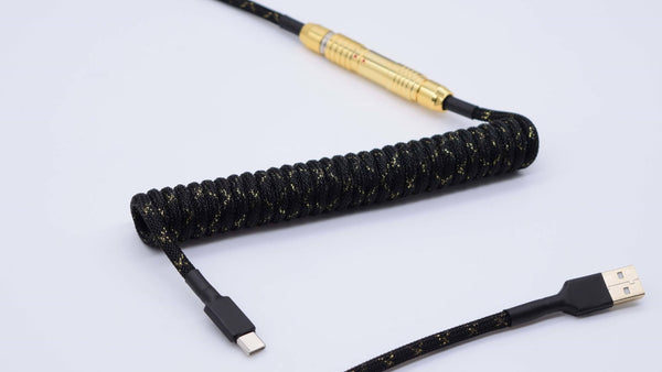 Custom black and gold mechanical keyboard cable