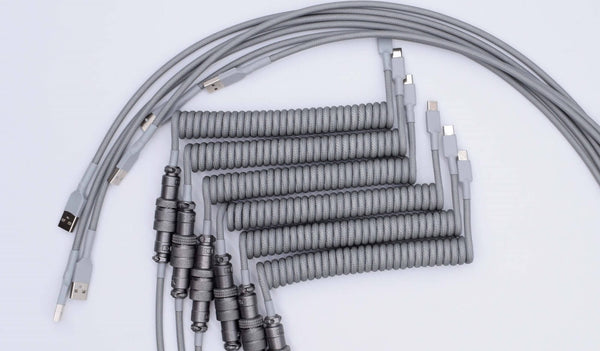 Stealth gray custom keyboard cables