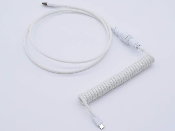 White custom coiled cable