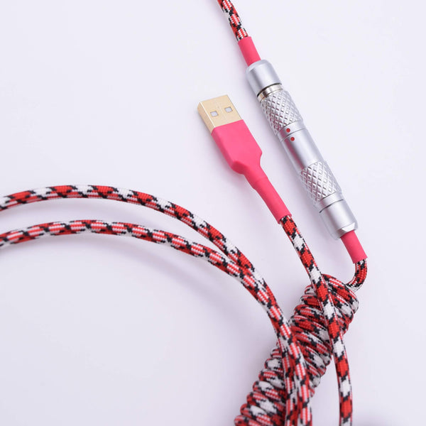 Red and white custom keyboard cable