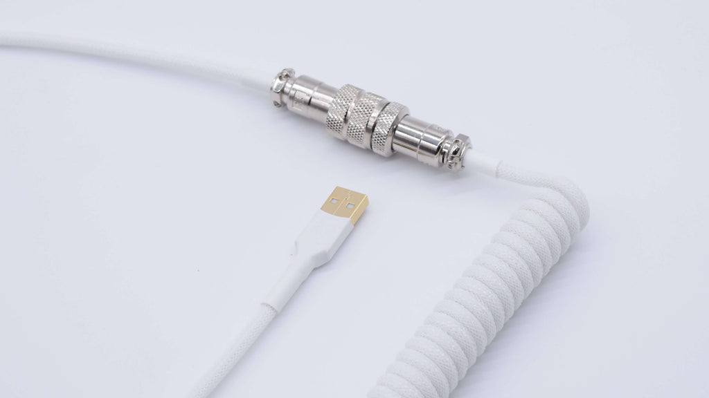 White & Gold Spiral Coiled Aviator Cable – Mechcables