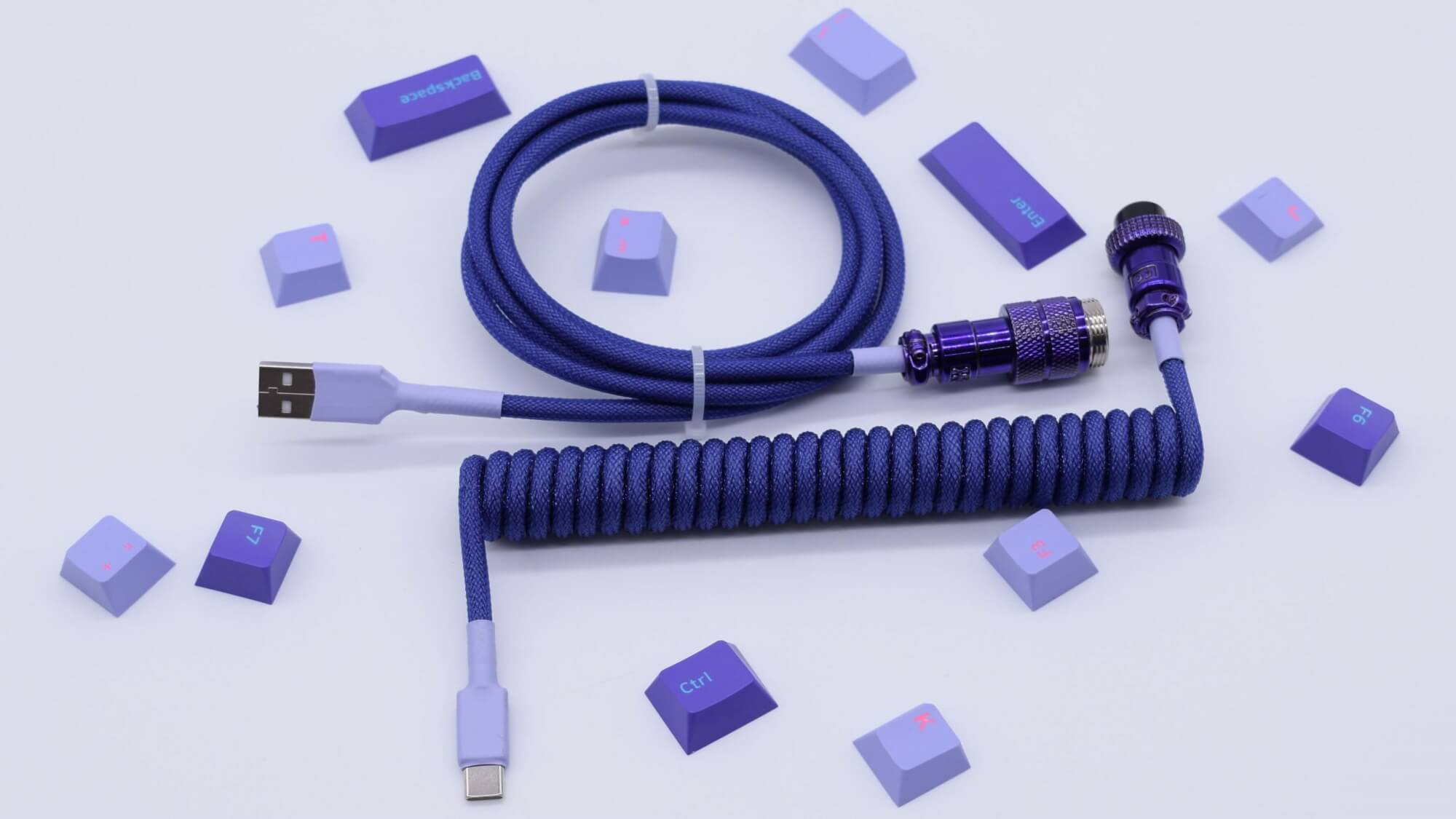 Lavender Vaporwave Coiled Aviator Cable – Mechcables
