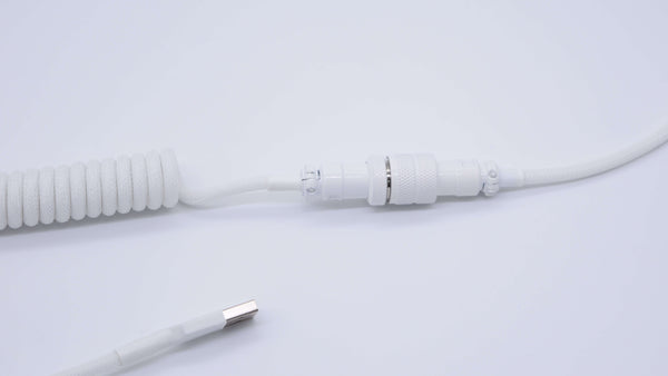 White Monochrome Coiled Aviator Cable