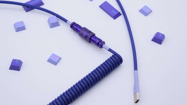 Lavender Vaporwave Coiled Aviator Cable
