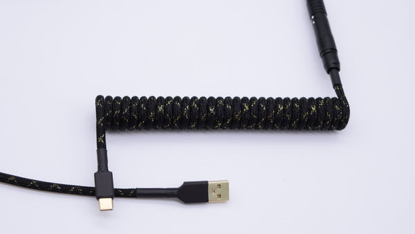 Black and gold mechanical keyboard cable