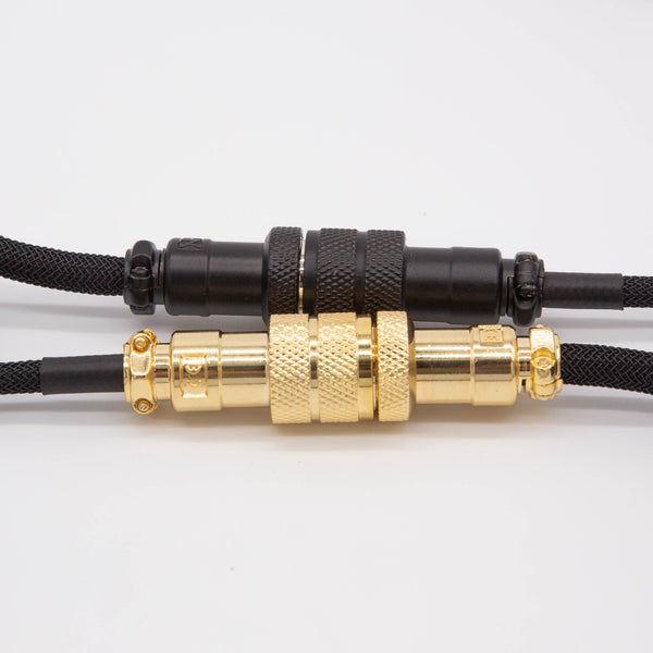 Matte Black and Gold GX16 aviator connectors