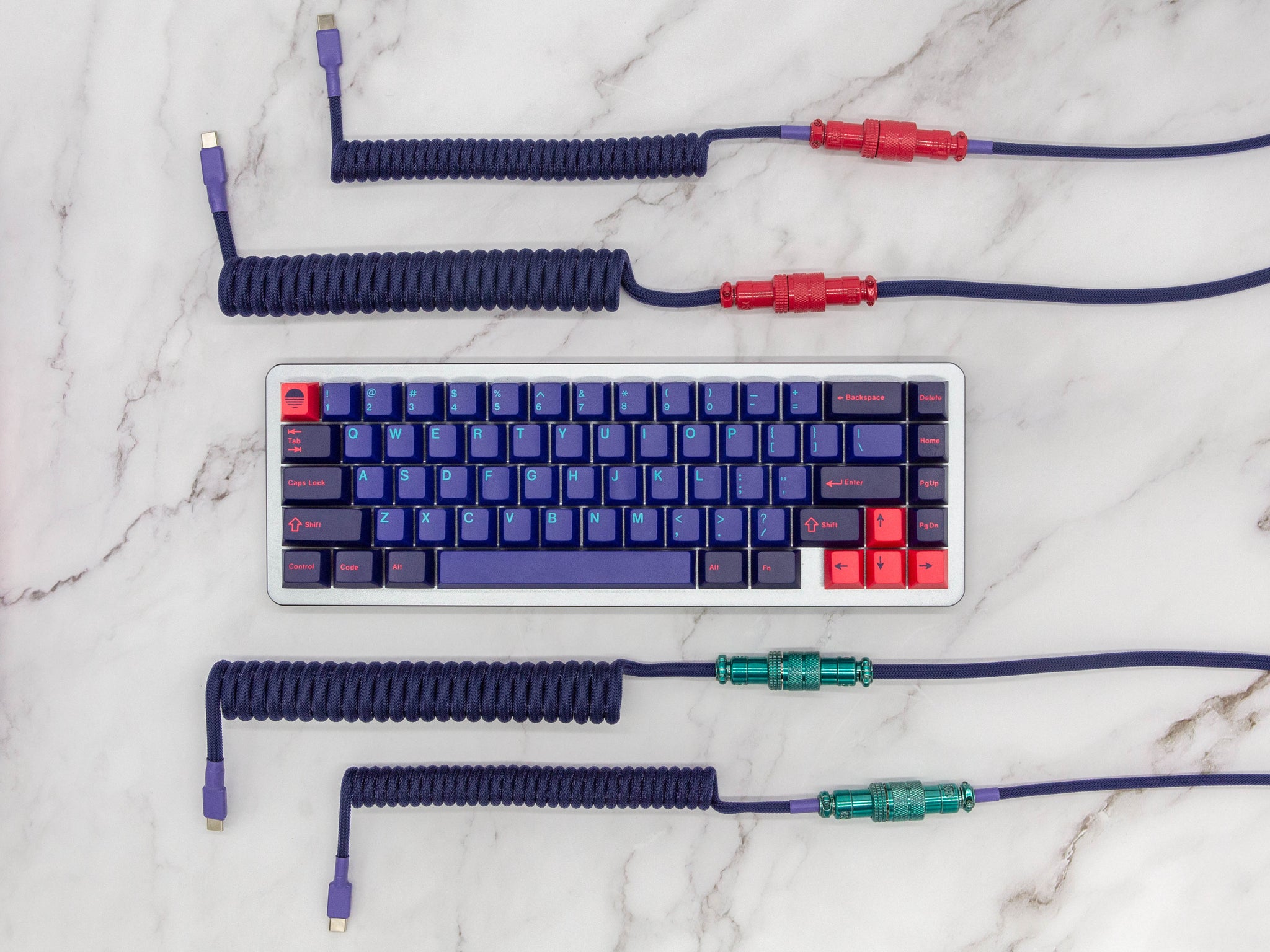 SWITCHBLADE × LArc〜en〜Ciel LONG AVIATOR Aviator GX16 Coiled Custom Mechanical Keyboard Cable