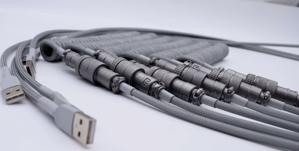 Gray custom keyboard cables