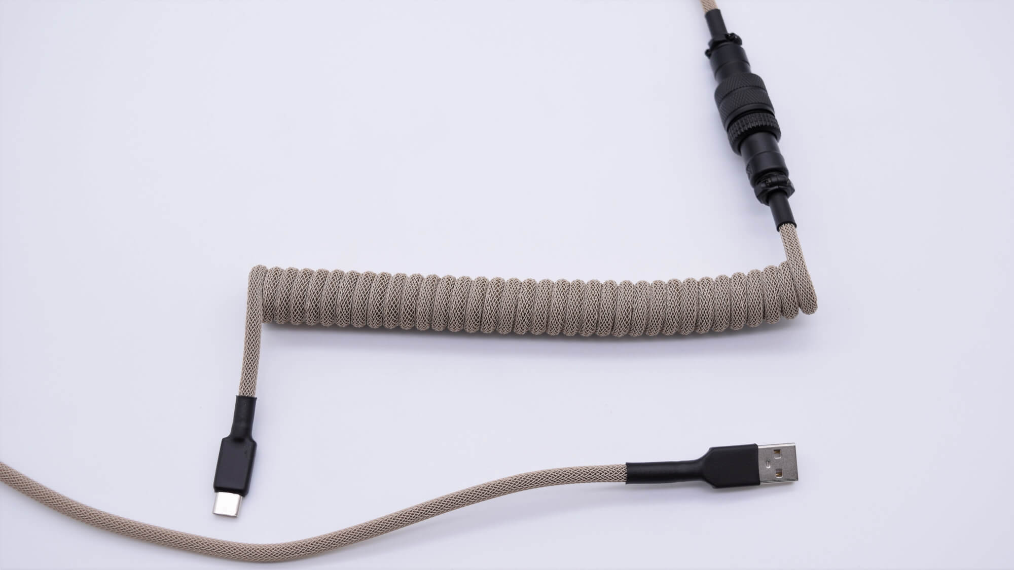 Beige & Black Coiled Aviator Cable – Mechcables