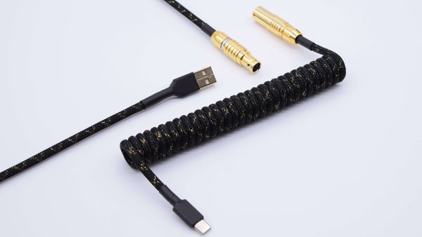 Custom black and gold mechanical keyboard cable