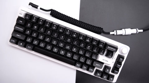 white on black custom usb c mechanical keyboard cable