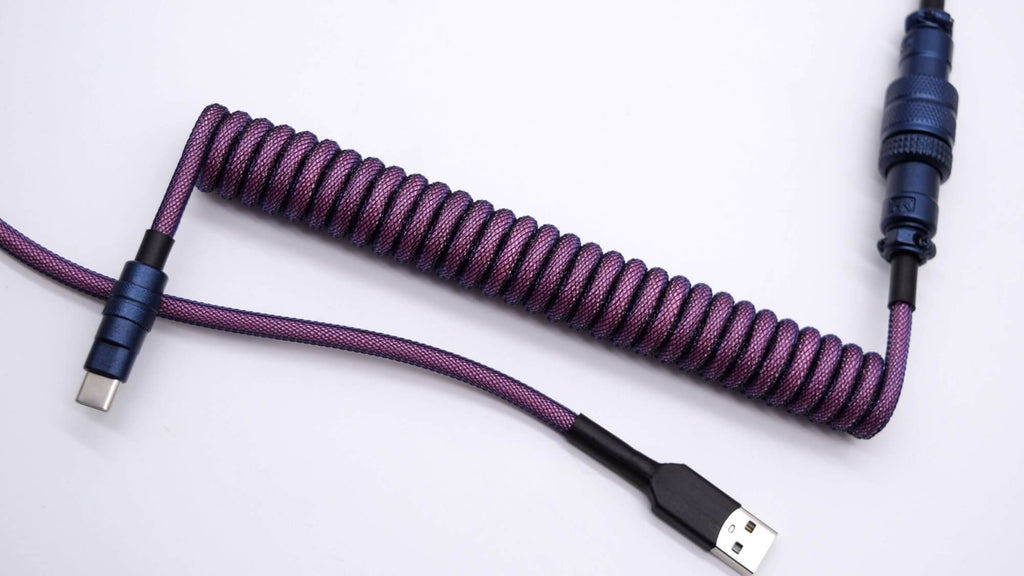 Pink on Navy Coiled Aviator Cable – Mechcables