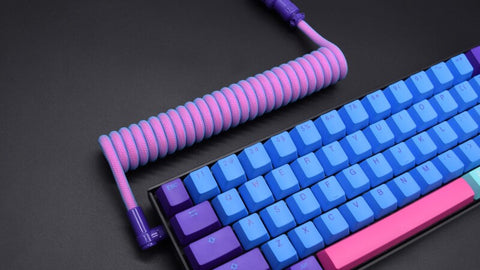 Jumbo Joker coiled mechanical keyboard detachable pink blue purple