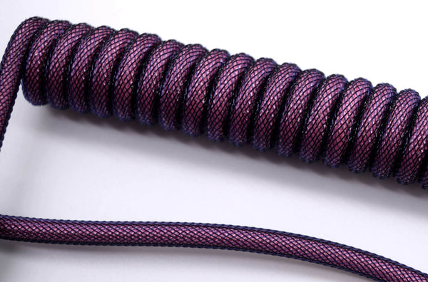 Coiled USB C cable for GMK Pink on Navy Cannon Keys