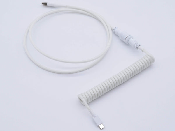 White custom coiled cable